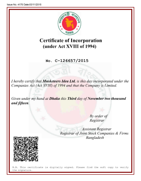 Incorporation Certificate